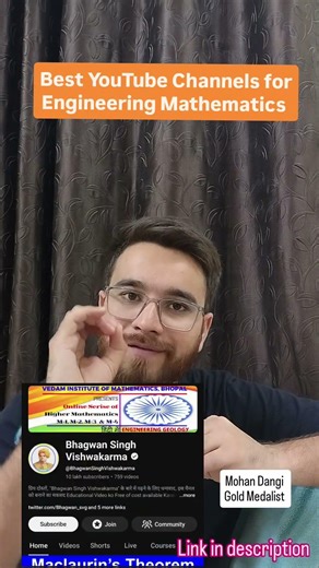 Top 3 Engineering Mathematics Youtube Channels #shorts #engineeringmathematics #btechfirstyear