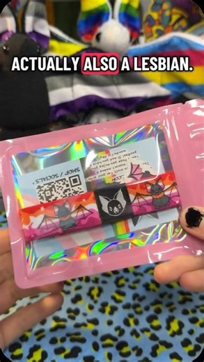 Let's pack some Pride bat bracelets chat :] #lesbian #wlw #mlm #gay #bat🧡🤍🩷💚🤍💙