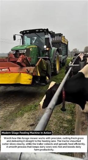 Modern Silage Feeding Machine in Action – Satisfying Farm Workflow!