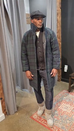 City Workshop Men's Supply Co. on Instagram: "We've got the recipe... The East Harbour Surplus Murray 670 Reversible Sport Coat offers versatility with two distinct sides: one crafted from durable 100% cotton canvas featuring three patch pockets, and the other in a refined Black Watch fabric with two pockets. Designed with real horn buttons and a regular fit, this sport coat combines practical functionality with classic style for a sophisticated, adaptable wardrobe staple. Made in Italy Constant