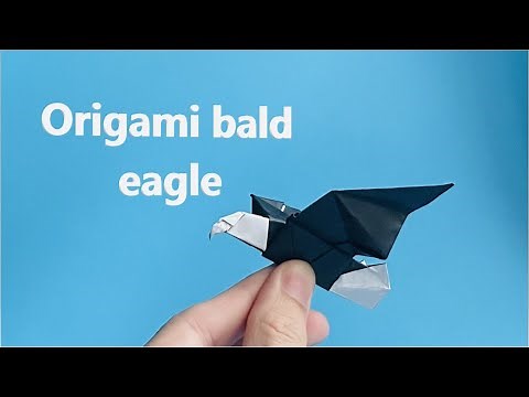 How to make an easy Origami bald eagle from the bird base, step by step tutorial