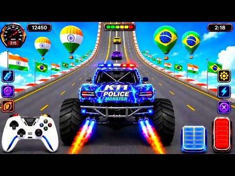 4 Monster Truck Mega Ramp Madness | Extreme Stunts & Insane Crashes 🔥 Mega Ramp Racing