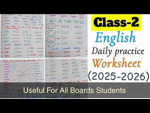 Class 2 English Worksheet|Class 2 English Grammar Worksheet|Class 2 English Daily practice worksheet