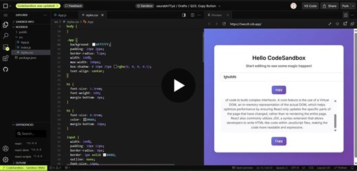 #day23 #100daysofcode #reactjs #machinecoding #frontenddevelopment #javascript #uiengineering #clipboardapi #uxpatterns #cleancode #developerjourney #mernstack | Saurabh Yadav