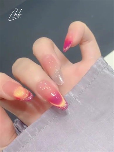 Elegant Raspberry Pink Glass Gradient Nail Tutorial | Luxury Design