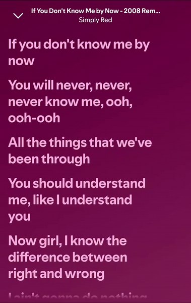 If You Don't Know Me By Now - Simply Red lyrics (full song)