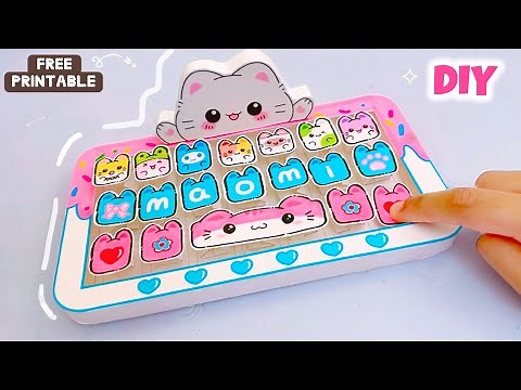 DIY Cute Keyboard with Free Printable /Paper Craft /School Projects /art and craft / 5 minute crafts