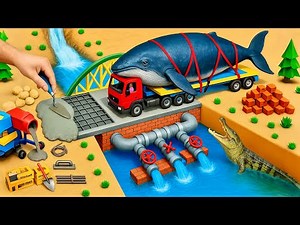 DIY Mini Bridge Construction Model Science Project | Tractor and Truck Building a Durable Bridge #1