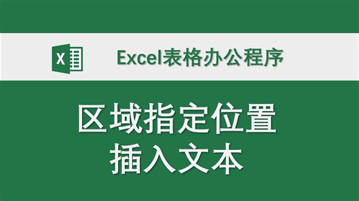 214 区域指定位置插入文本 Excel表格办公程序 数据处理 高效办公