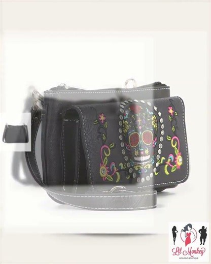 Colorful Sugar Skull Petite Crossbody Sling