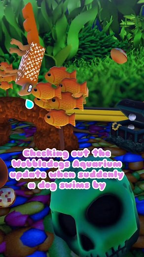 From aquatic plants, pots, pellets, and pebbles, to treasure chests, skulls, rocks and starfish, you’ll find a treasure trove of trinkets and treats in the FREE Wobbledogs Aquarium ‘pupdate’ on PC. #WeAreSecretMode #Wobbledogs #Aquarium #VideoGames #IndieGames #GameUpdate