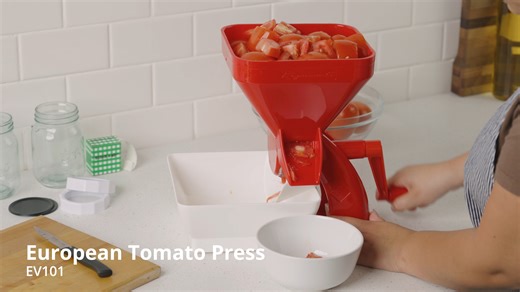 2.6K views · 17 reactions | Turn your tomato harvest into juice, paste, or sauce in record time! This Italian-made processor makes it simple: just scald, load, and turn the handle, the juice and pulp flow out while skins and seeds are left behind. Run the skins through again for extra pulp, and you’re done! Durable, easy to clean, and even perfect for stewed apples. A true kitchen time-saver. Shop now: https://bit.ly/4mVCjqV | Lee Valley Tools | Facebook