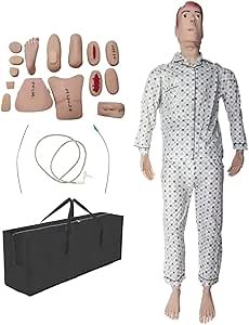 Medical Training Mannequin Full Body Nursing Teaching Model 5.7ft Life Size CPR Simulator Human Model Mannequin Full Body, for Students Education