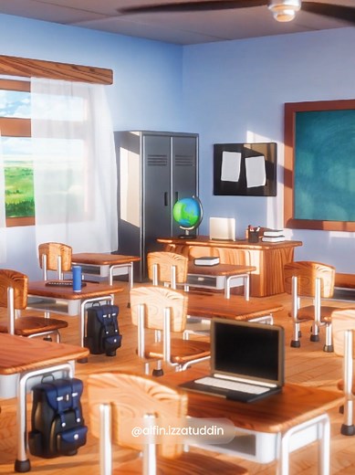 3D Classroom Animation Created with Blender