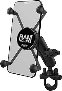 RAM Mounts X-Grip Phone Mount with Handlebar U-Bolt Base RAM-B-149Z-UN7U , Medium Arm for Motorcycle, ATV/UTV, Bike