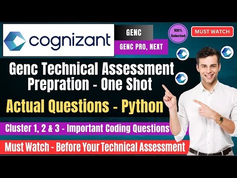 🔥Cognizant GenC Technical Assessment | Actual Questions | Python & Coding Questions Full Prepration