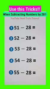312K views · 12K reactions | Super Easy: Subtraction Tricks by 28!!...