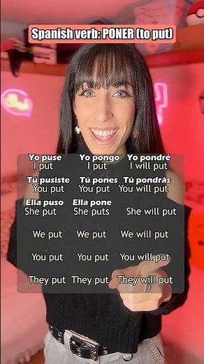 Spanish past, present and future: PONER