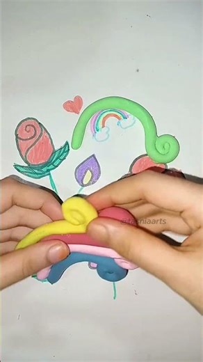 rainbow clay art // how to make rainbow with super clay #tasniaarts