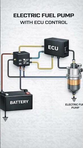 ELECTRIC FUEL PUMP WITH ECU CONTROL #battery#relay#ECU #electricfuelpump #automobile