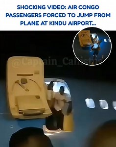 BREAKING NEWS: AIR CONGO PASSENGERS FORCED TO JUMP FROM AIRCRAFT DOOR IN DR CONGO Passengers onboard an Air Congo domestic flight were forced to jump from the aircraft door onto the tarmac after landing at Kindu Airport in the Democratic Republic of the Congo, following hours of delay with no passenger stairs provided. The incident occurred on December 19, 2025, during the late afternoon to early evening local time, and was captured in a viral video now circulating online, showing passengers hel