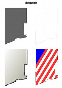 Skamania County, Washington blank outline map set