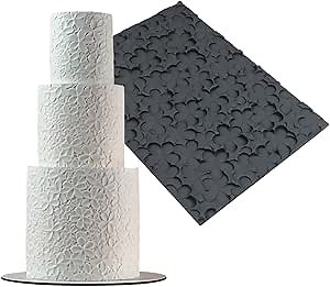 mostsom Silicone Lace Cake Mold Flower Impression Mat for Baking, Non-Stick Flexible Silicone Decorating Mat for Cakes, Cookies, Pastry, Chocolate, Fondant - Dishwasher Safe (E_ Flower)