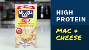 Macaroni and Cheese Carton Made With Probiotics And MTC Oil, 20g High Protein Per Serving Foods, Real White Cheddar Cheese By MUSCLE MAC PRO, (10 Pack)