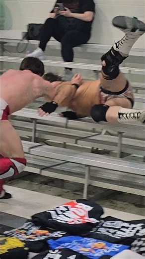 Ron Mathis gets thrown in the bleachers at ACW!