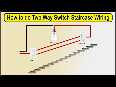 How to do 2-way switch staircase light wiring | 2 way switch wiring