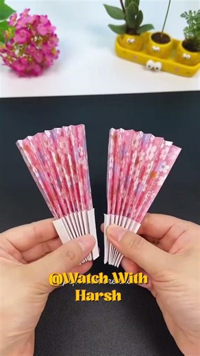 How to make a Mini Folding Fan with Paper ✨