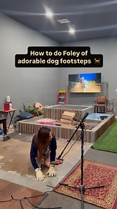 Dog footsteps #reelfoleysound #foley #foleyartist #postproduction #lovemyjob #bts #audio #foleyanimal #foleydog wearing @vici | Reel Foley Sound