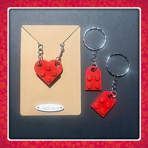 Personalised Valentines Lego Heart Keyring / Keychain 2pcs - Available in 34 Different Colours (mix and Match) - Etsy UK