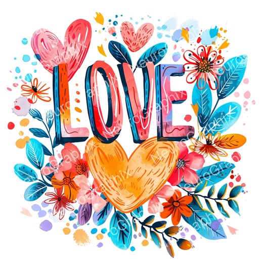 15 Boho Love Flower Graphics Png/300dpi,digital Clipart,watercolor Clipart, High-quality Png,printable Clipart,digital Download - Etsy