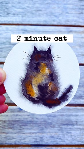 Do you like cats? 🐈 This is actually my first time painting a cat and in 2 minutes too… it was really fun to play with wet on wet especially in making the fur. I know it’s far from purrfect but that just means I will get to play a bit more. 😊 what is something you like paint but haven’t tried yet? Materials used: Size 1 detail brush and size 2 sable mop brush @goldenmapleart Watercolor paper 100 percent cotton cut into circle by me Watercolor paints @artezaofficial “I have told you these thing