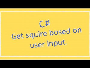 How to get square of number based on user input in c#
