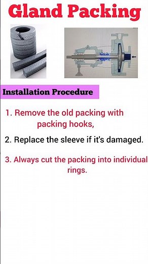 Gland Packing Installation Procedure | Gland Packing in Centrifugal Pump #shorts