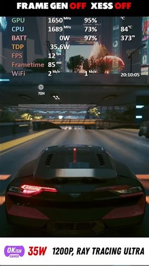 Cyberpunk 2077 35w Ray Tracing Ultra xess off Onexplayer 3 Test 22 of 49