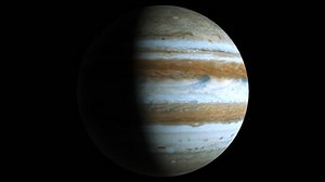 Planet Jupiter Beautiful 3d animation of Jupiter planet rotates with alpha channel in loop mode