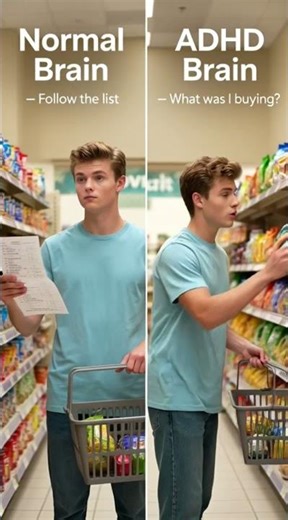 ADHD Brain vs Normal Brain 🤯 #adhdbrain