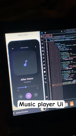 Flutter Music player Ui #flutter #appdevelopment #flutterui #fluttertutorial