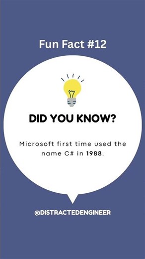 Wait…C# named in 1988?!🤯 | Distracted Engineer shorts