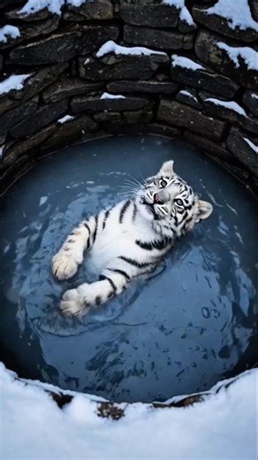 Snow leopard fall into the water | Human rescue animals