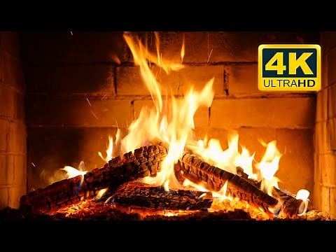 🔥 Crackling Fireplace 4K (12 HOURS). Burning Fireplace & Crackling Fire Sounds. Christmas Fireplace