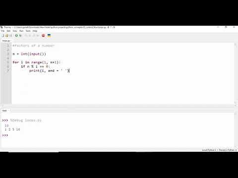 Factors of a Number in Python | Looping Logic Program