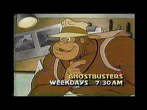 'Ghostbusters' cartoon (not those ones, the original, with the gorilla) ad for Channel 17 in 1986