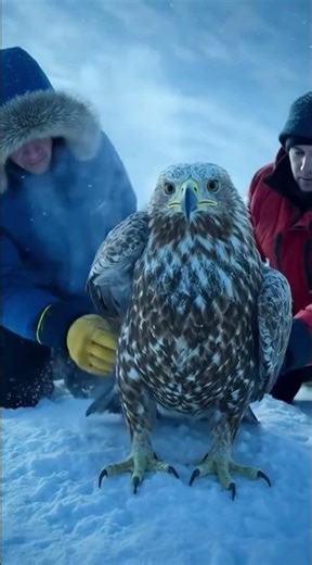 Golden Eagle Ice Rescue 🧊❄️ #Shorts #WildlifeRescue #Emotional #NatureStory
