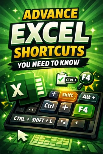 Advanced Excel Shortcuts You MUST Know 🔥 Boost Productivity Fast! #Excel #Shortcuts #Productivity