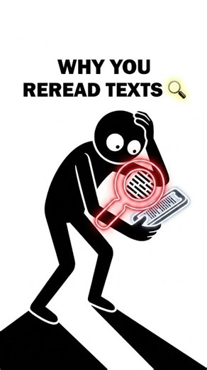 Why You Reread Texts 5 Times Looking for Hidden Meaning 🔍 #psychology #animation #stickman