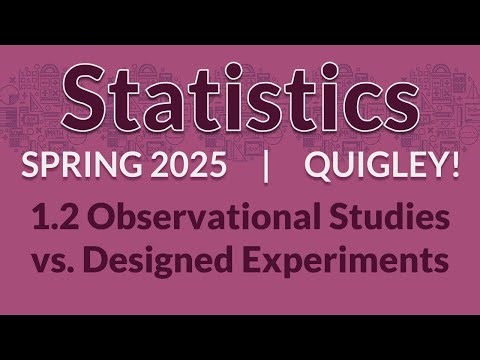 1.2 Observational Studies vs Designed Experiments